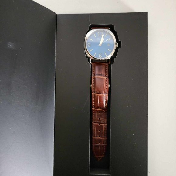 EUC Egard Sapphire Water Resistance with Stainless Steel and Leather - Picture 3 of 8